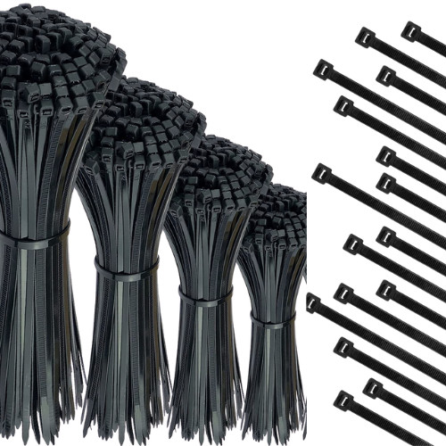 Black cable ties zip - black,