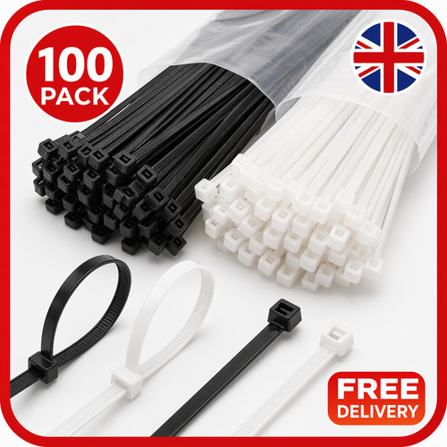 White black cable ties - white,