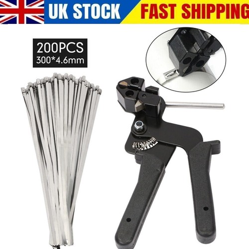 Stainless steel cable tie - steel, gun