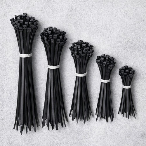 Black cable ties zip - black,