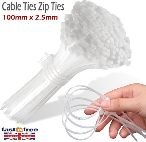 White cable ties zip - zip,