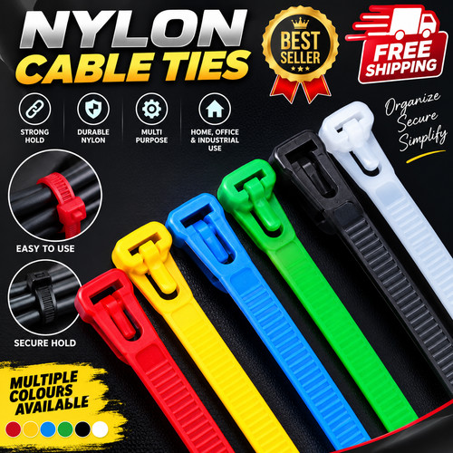 100pcs releasable cable ties - cable,