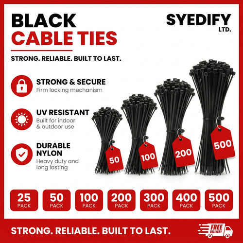 Black cable ties zip - cable,