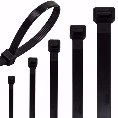 Black cable ties pvc - black, zip