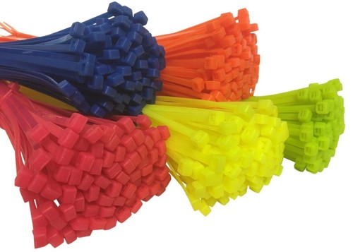 Fluorescent neon cable ties - neon,