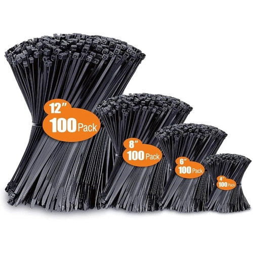 500 black cable ties - black,