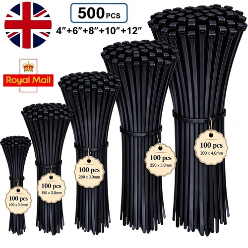 500 pack cable ties assorted - 500,