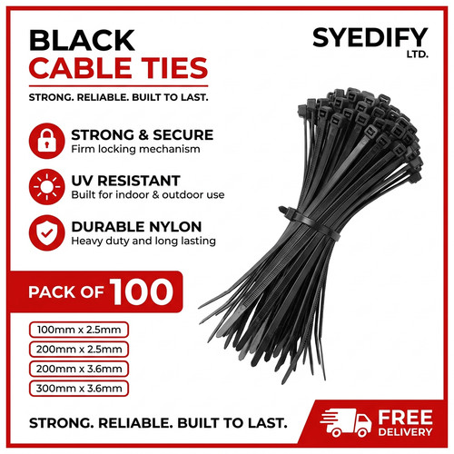 Black cable ties - zip,