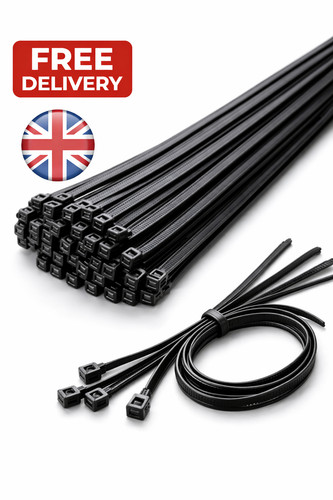 Black cable ties zip - black,